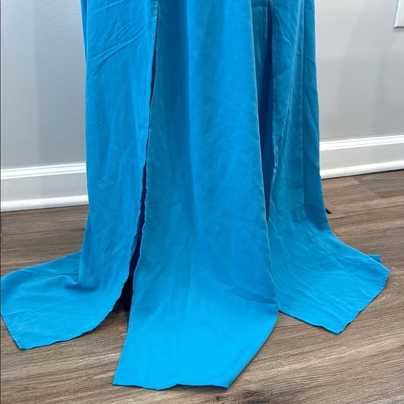SHEIN US 2 XS Blue Maxi Dress with Cut Out and Slits - Picture 3 of 13